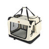 Sac transport pliable chien chat caisse cage portable 50x35x36cm beige - vuunut.com