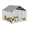 Enclos poulailler en metal galvanise et grillage avec bache PE 200x200x200cm - vuunut.com