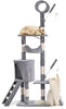 Arbre a chat 155cm multi niveaux Griffoir et niche Gris - vuunut.com