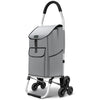 Chariot de courses pliable monte escalier aluminium gris - vuunut.com
