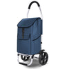 Chariot de course pliable aluminium 2 roues bleu marine - vuunut.com