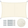 Voile d'ombrage Rectangulaire en Polyester Imperméable avec Kit de Montage 3x5m Beige - vuunut.com