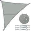 Voile d'ombrage Triangle en Polyester Imperméable avec Kit de Montage 3x3x3m Gris - vuunut.com