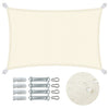 Voile d'ombrage Rectangulaire en Polyester Imperméable avec Kit de Montage 3x2m Beige - vuunut.com