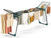 Etendoir a linge telescopique pliable extensible ailes hautes 284x55x122cm metal noir - vuunut.com