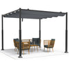 Pergola retractable 3x3m en metal et toile Polyester haute densite 180g/m2 gris - vuunut.com