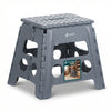 Tabouret pliant antiderapant 37x30x32.5 cm plastique gris - vuunut.com