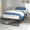 Cadre de lit metal avec fixation sommier et hauteur 36cm 90x190cm noir - vuunut.com