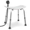 Siege de douche ergonomique a hauteur reglable en Aluminum HDPE blanc - vuunut.com