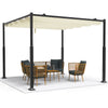 Pergola retractable 3x3m en metal et toile Polyester haute densite 180g/m2 beige - vuunut.com
