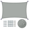 Voile d'ombrage Rectangulaire en Polyester Imperméable avec Kit de Montage 3x2m Gris - vuunut.com
