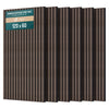 Lot de 6 panneaux acoustiques muraux Tasseaux en bois MDF avec feutre noir 120x60x2.1cm chêne foncé - vuunut.com