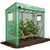 Serre de jardin Serre tomates avec porte et fenetres moustiquaire bache PE renforcee 135g/m2 200x77x170cm Vert - vuunut.com