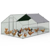 Enclos poulailler en metal galvanise et grillage avec bache PE 400x300x200cm - vuunut.com