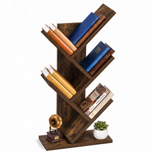 Bibliotheque Arbre etagere a Livres 30x16x60cm Marron Rustique - vuunut.com