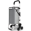 Chariot de courses pliable monte escalier aluminium avec sac isotherme gris - vuunut.com