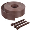 Bordure de jardin PE flexible 20M x 8 CM avec piquets marron - vuunut.com