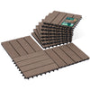 Lot de 16 dalles clipsables exterieures 30x30cm en Composite WPC Marron - vuunut.com