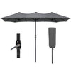 Parasol Jardin Double Aluminium 270 x 460 cm gris - vuunut.com