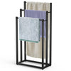 Porte serviettes sur pied autoportant 3 niveaux noir - vuunut.com