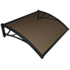 Auvent de porte marquise 100x80 cm transparent en Polycarbonate anti UV Marron - vuunut.com