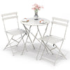 Ensemble bistro extérieur 1 table 2 chaises acier blanc - vuunut.com