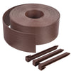 Bordure de jardin PE haute flexible 10M avec piquets marron - vuunut.com