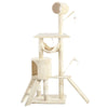 Arbre à Chat 154cm avec Griffoir Plateforme Niche XXL Beige - vuunut.com