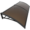 Auvent de porte marquise 200x80 cm transparent en Polycarbonate anti UV Marron - vuunut.com