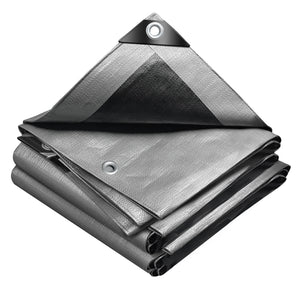 Bâche de Protection en Polyéthylène resistant et impermeable 240g/m² gris et noir 4x8m - vuunut.com