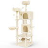 Arbre a chat Grande taille 5 niveaux avec griffoir grattoir 168cm beige - vuunut.com