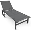 Bain de soleil transat aluminium en textilene 190x62x31cm gris - vuunut.com