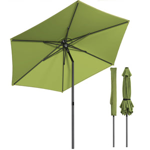 Parasol de jardin inclinable avec aeration et sac bandouliere 270cm vert olive - vuunut.com