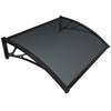 Auvent de porte marquise 100x80 cm en Polycarbonate anti UV Anthracite - vuunut.com