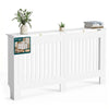 Cache radiateur en MDF avec lattes et etagere 152×19×82 cm Blanc - vuunut.com