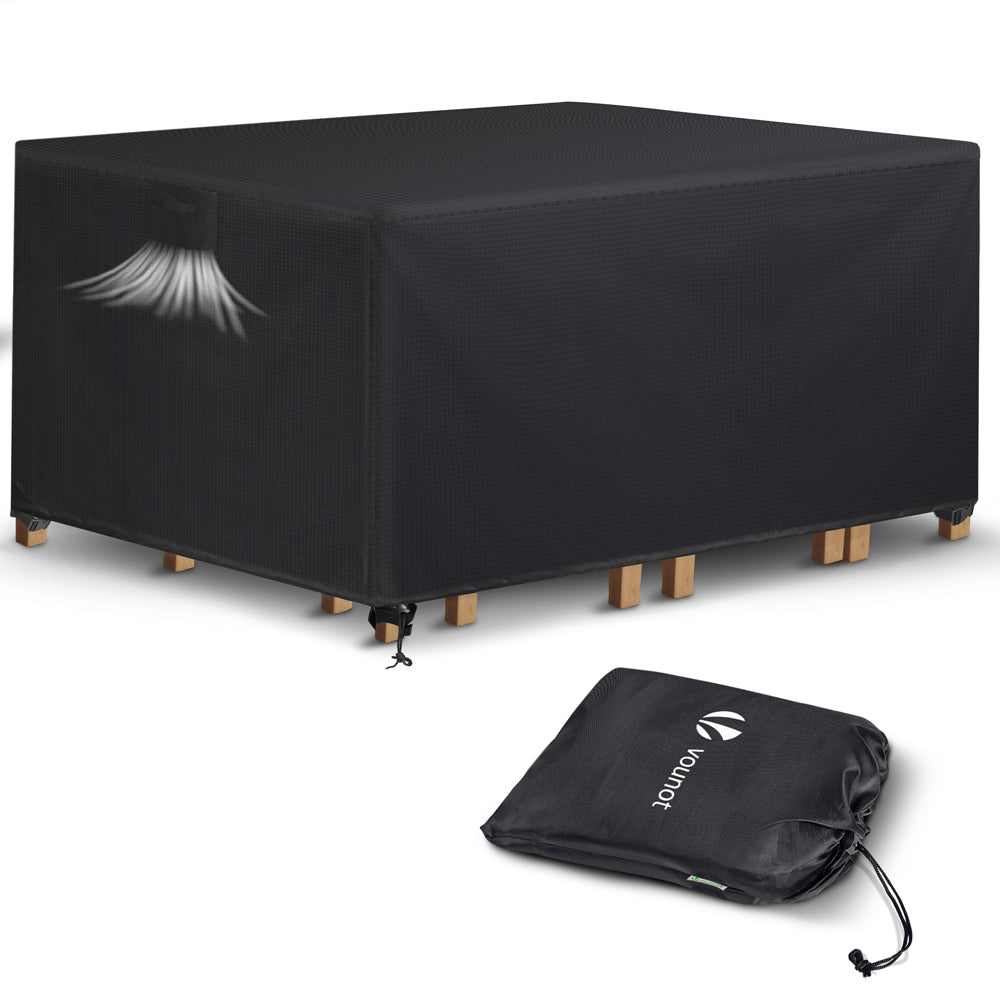 Housse salon de jardin bache de protection 420D 180x120x73cm noire - vuunut.com
