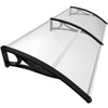 Auvent de porte marquise 200x80 cm transparent en Polycarbonate anti UV Noir - vuunut.com