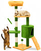 Arbre a chat 112cm multi niveaux Griffoir et niche Vert Orange - vuunut.com