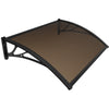 Auvent de porte marquise 120x80 cm transparent en Polycarbonate anti UV Marron - vuunut.com