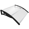 Auvent de porte marquise 100x80 cm transparent en Polycarbonate anti UV Noir - vuunut.com