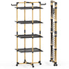 Sechoir a linge vertical tour etendoir pliable 4 niveaux 99x69x175.5 cm style bois noir - vuunut.com