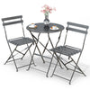 Ensemble bistro extérieur 1 table 2 chaises acier gris - vuunut.com
