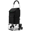 Chariot de courses pliable monte escalier aluminium noir - vuunut.com