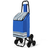 Chariot de courses pliable monte escalier bleu - vuunut.com
