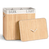 Panier a linge en bambou rectangulaire triple compartiments avec couvercle 150L - vuunut.com
