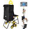 Chariot de courses pliable avec siege Jaune - vuunut.com