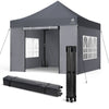 Tonnelle de jardin renforcée 3x3m pliable Barnum avec 4 parois latérales et fenêtres gris - vuunut.com