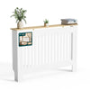 Cache radiateur en MDF avec lattes et etagere 111×19×82 cm Blanc Chêne - vuunut.com