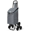 Chariot de courses pliable monte escalier style oxford gris - vuunut.com