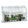 Serre de jardin hivernage murale adossee avec bache PE 300x100x180cm blanc - vuunut.com
